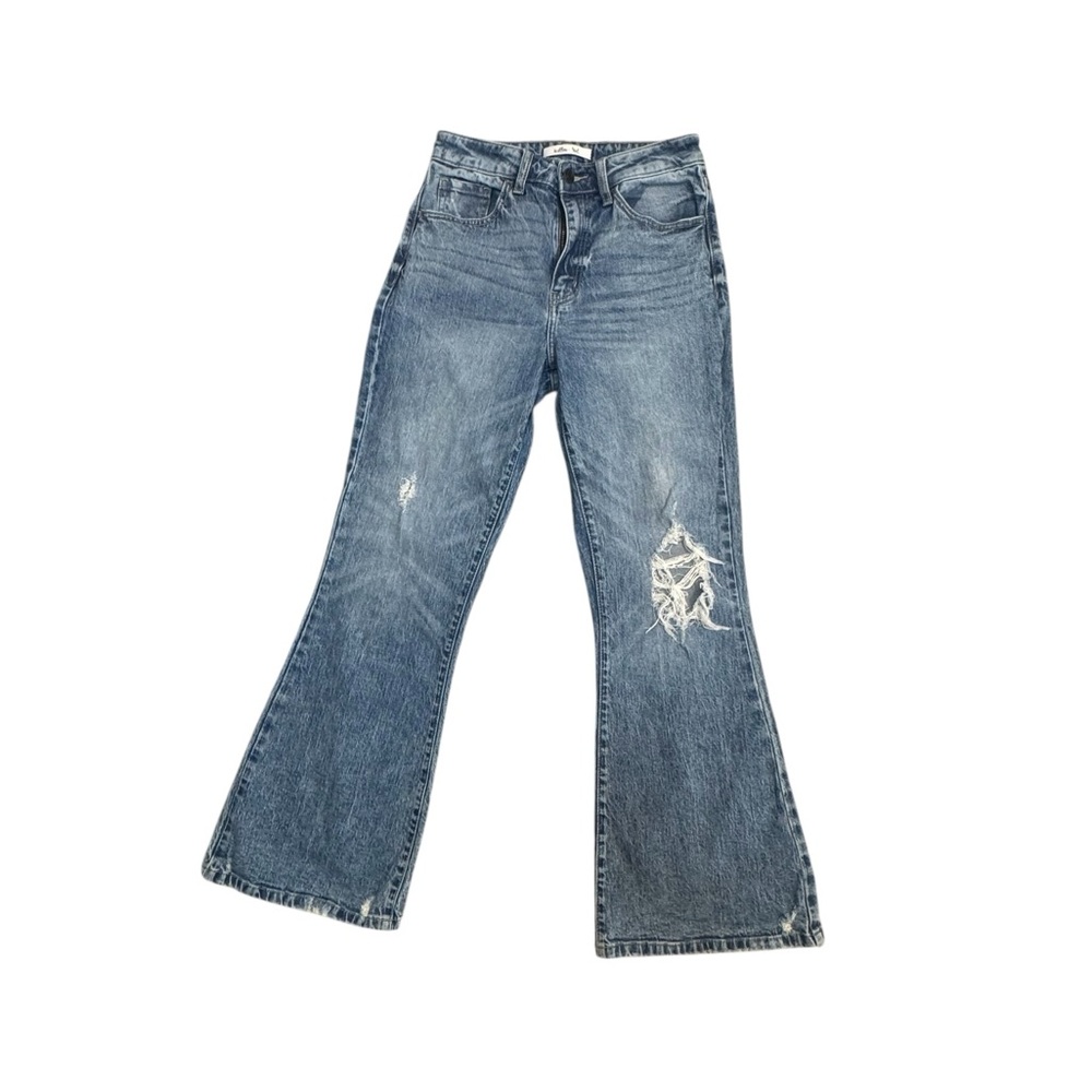 Distressed Flare Jeans Size 26 Willow Root Low Rise Denim